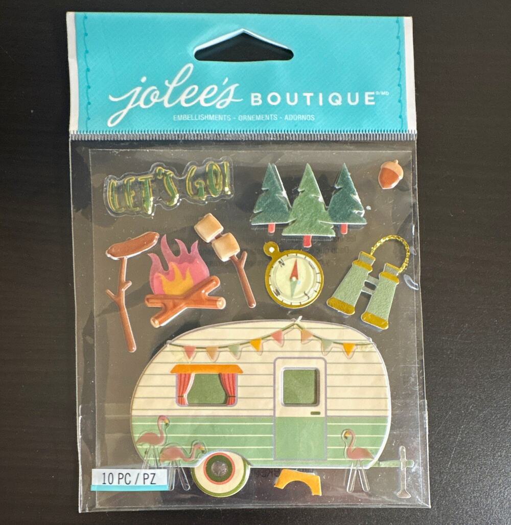 Jolee's Boutique Dimensional Camping Stickers Multicolor 10 pc